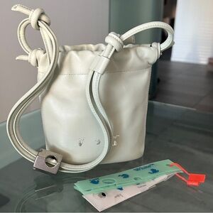 new Virgil Abloh Off-White SLIDER CROSSBODY SAGE BAG with SILVER NUGGET DETAIL